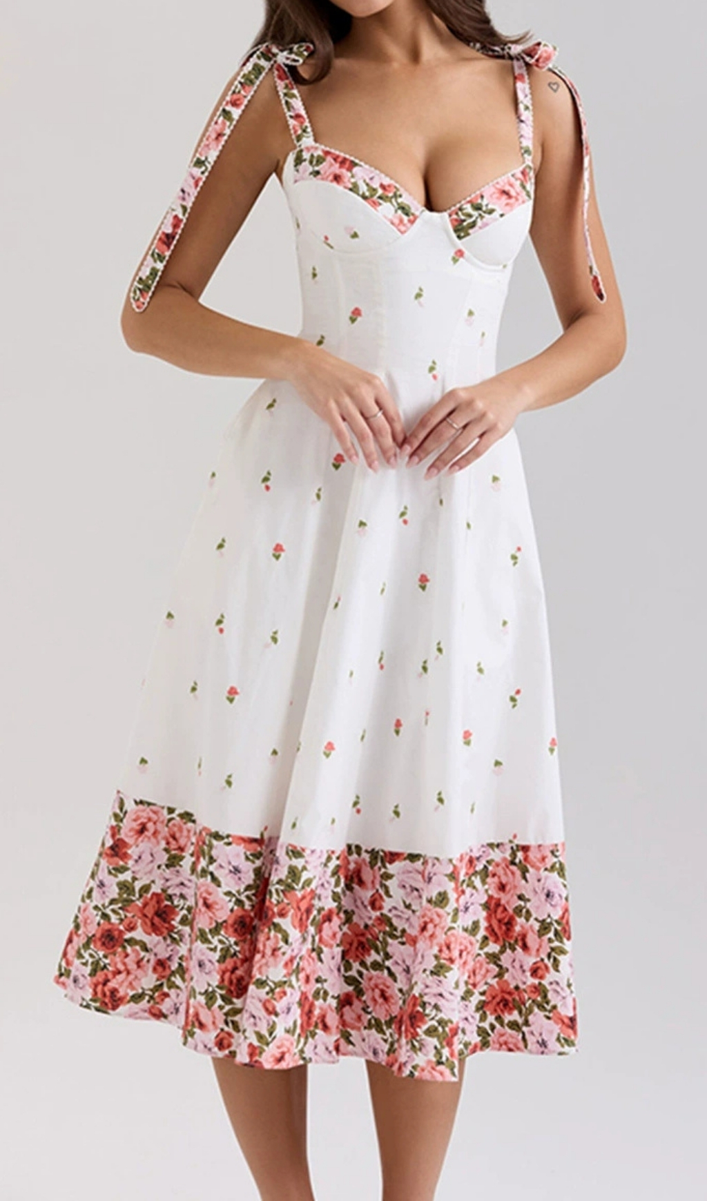 Florian Strappy Floral Printed Midi Dress