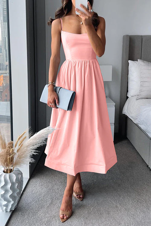 Elisa - Spaghetti Strap Midi Dress