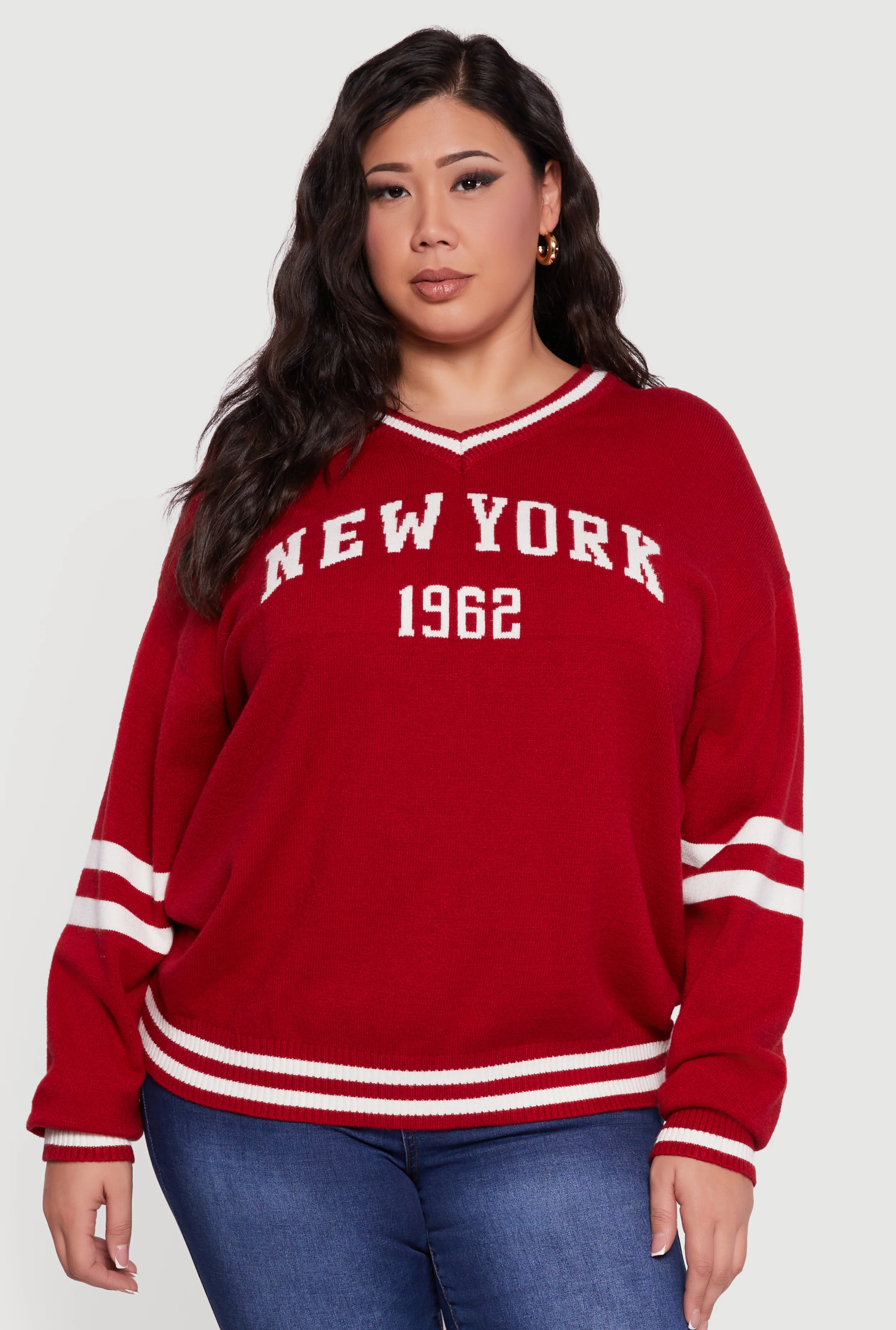 Plus Size Oversized New York 1962 Graphic Sweater