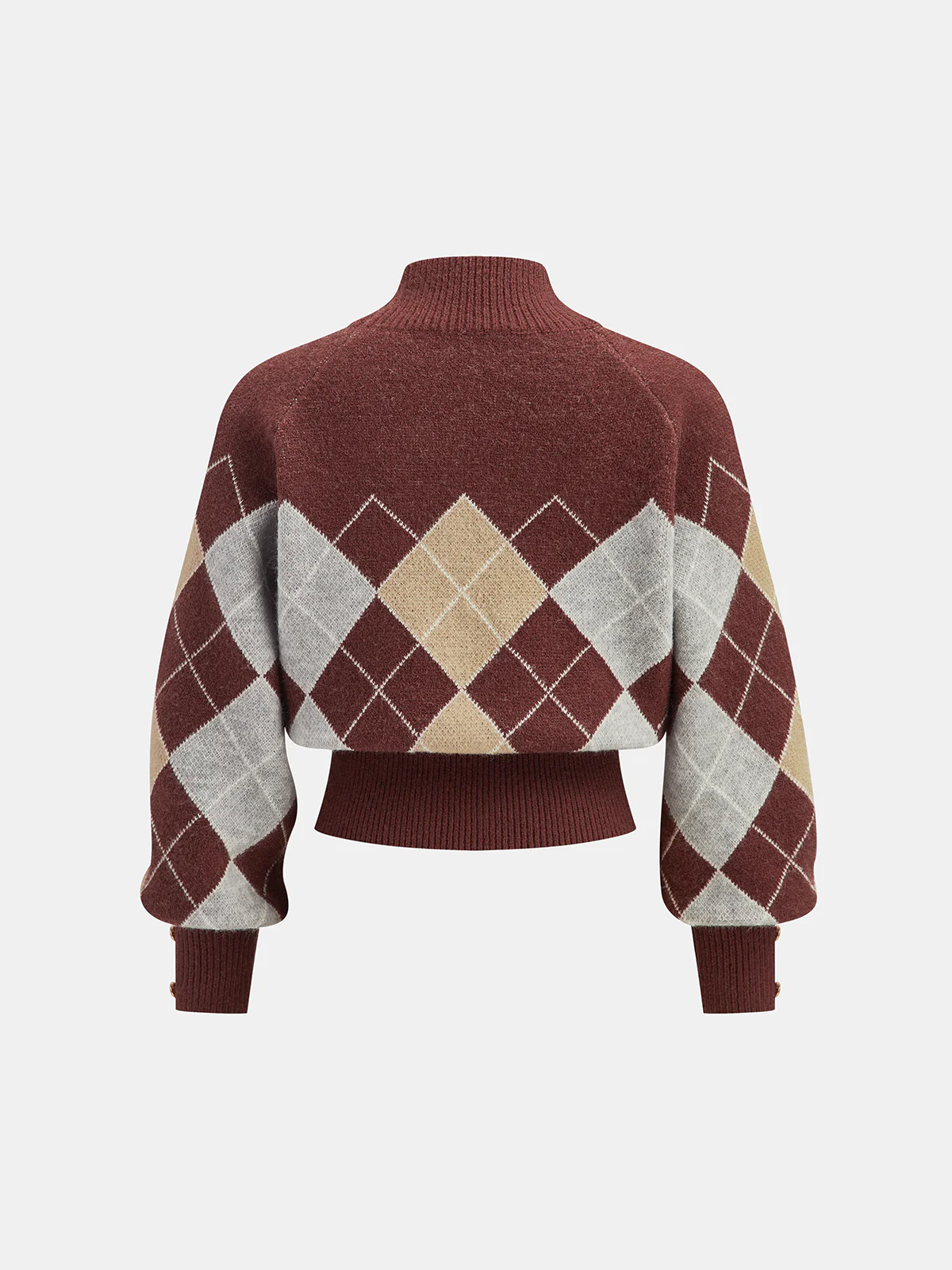 Mock Neck Argyle Sweater